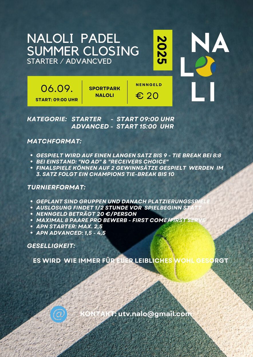 NaLoLi SUMMER CLOSING - Padelturnier